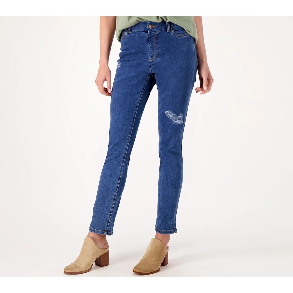 Denim & Co. Women's Petite Pants 16P Canyon Retreat Easy Stretch Blue A521478